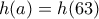 h(a)=h(63)