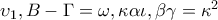 \upsilon _{1}, B-\Gamma=\omega  , \kappa \alpha \iota  , \beta \gamma =\kappa^{2}