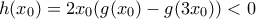 h({{x}_{0}})=2{{x}_{0}}(g({{x}_{0}})-g(3{{x}_{0}}))<0 h({{x}_{0}})=2{{x}_{0}}(g({{x}_{0}})-g(3{{x}_{0}}))<0