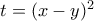 t=(x-y)^{2}