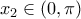 x_2\in (0,\pi)