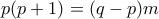 p(p+1)=(q-p)m