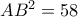 AB^{2}=58