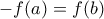 -f(a)=f(b)
