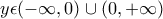 y\epsilon (-\infty ,0)\cup (0,+\infty )