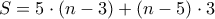 S=5\cdot(n-3)+(n-5)\cdot 3