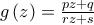 g\left( z\right) =\frac{pz+q}{rz+s} g\left( z\right) =\frac{pz+q}{rz+s}