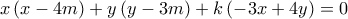 x\left( {x - 4m} \right) + y\left( {y - 3m} \right) + k\left( { - 3x + 4y} \right) = 0