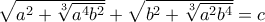 \sqrt{a^2 + \sqrt[3]{a^4b^2}} + \sqrt{b^2 + \sqrt[3]{a^2b^4}} = c