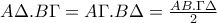 A\Delta .B\Gamma =A\Gamma .B\Delta =\frac{AB.\Gamma \Delta }{2}