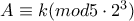 A\equiv k(mod 5\cdot 2^3)
