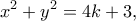 \displaystyle{x^2+y^2=4k+3,}