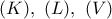 (K),\ (L),\ (V)
