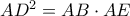 AD^2=AB\cdot AE
