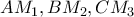 \displaystyle{ 
AM_1 ,BM_2 ,CM_3  
}