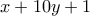 \displaystyle{x+10y +1}