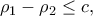 \rho_1-\rho_2 \leq c,