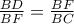 \frac{BD}{BF}=\frac{BF}{BC}