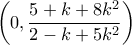  \left (0, \dfrac {5+k+8k^2}{2-k+5k^2} \right  ) 