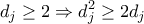 \displaystyle{d_j \geq 2 \Rightarrow d_j^2 \geq 2d_j}