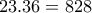\displaystyle{23.36=828}