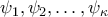\psi_1, \psi_2, \ldots, \psi_\kappa
