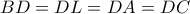 BD=DL=DA=DC