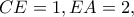 CE=1 , EA=2 , CE=1 , EA=2 ,
