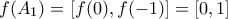 f(A_1)=[f(0),f(-1)]=[0,1]
