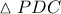 \displaystyle{ 
\vartriangle PDC 
}