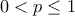 0<p\le 1