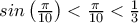 sin\left ( \frac{\pi}{10} \right )<\frac{\pi}{10}<\frac{1}{3} sin\left ( \frac{\pi}{10} \right )<\frac{\pi}{10}<\frac{1}{3}