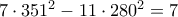 7\cdot 351^2-11\cdot 280^2=7