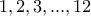 1,2,3,...,12