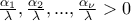 \frac{\alpha_1}{\lambda},\frac{\alpha_2}{\lambda},...,\frac{\alpha_\nu}{\lambda}>0