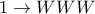 1\rightarrow WWW 1\rightarrow WWW