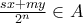 \frac{sx+my}{2^n}\in A