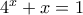 4^x+x=1
