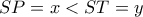 SP=x<ST=y