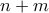 \displaystyle{n+m}