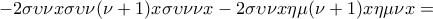 -2\sigma \upsilon \nu x\sigma \upsilon \nu (\nu+1) x\sigma \upsilon \nu \nu x-2\sigma \upsilon \nu x\eta\mu(\nu+1) x\eta\mu \nu x=