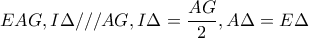EAG,I\Delta ///AG,I\Delta =\dfrac{AG}{2},A\Delta =E\Delta