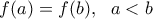 f(a)=f(b), \ \ a<b