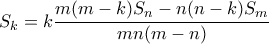 S_{k}=k\dfrac{m(m-k)S_{n}-n(n-k)S_{m}}{mn(m-n)}