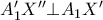  A'_{1} X'' \bot  A_{1}X' 