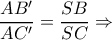 \displaystyle \frac{AB'}{AC'} = \frac{SB}{SC}\Rightarrow