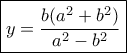 \boxed{y = \frac{{b({a^2} + {b^2})}}{{{a^2} - {b^2}}}} \boxed{y = \frac{{b({a^2} + {b^2})}}{{{a^2} - {b^2}}}}