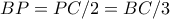 BP=PC/2=BC/3