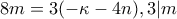 8m=3(-\kappa-4n), 3|m 8m=3(-\kappa-4n), 3|m