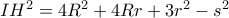 IH^2 = 4R^2+4Rr + 3r^2-s^2